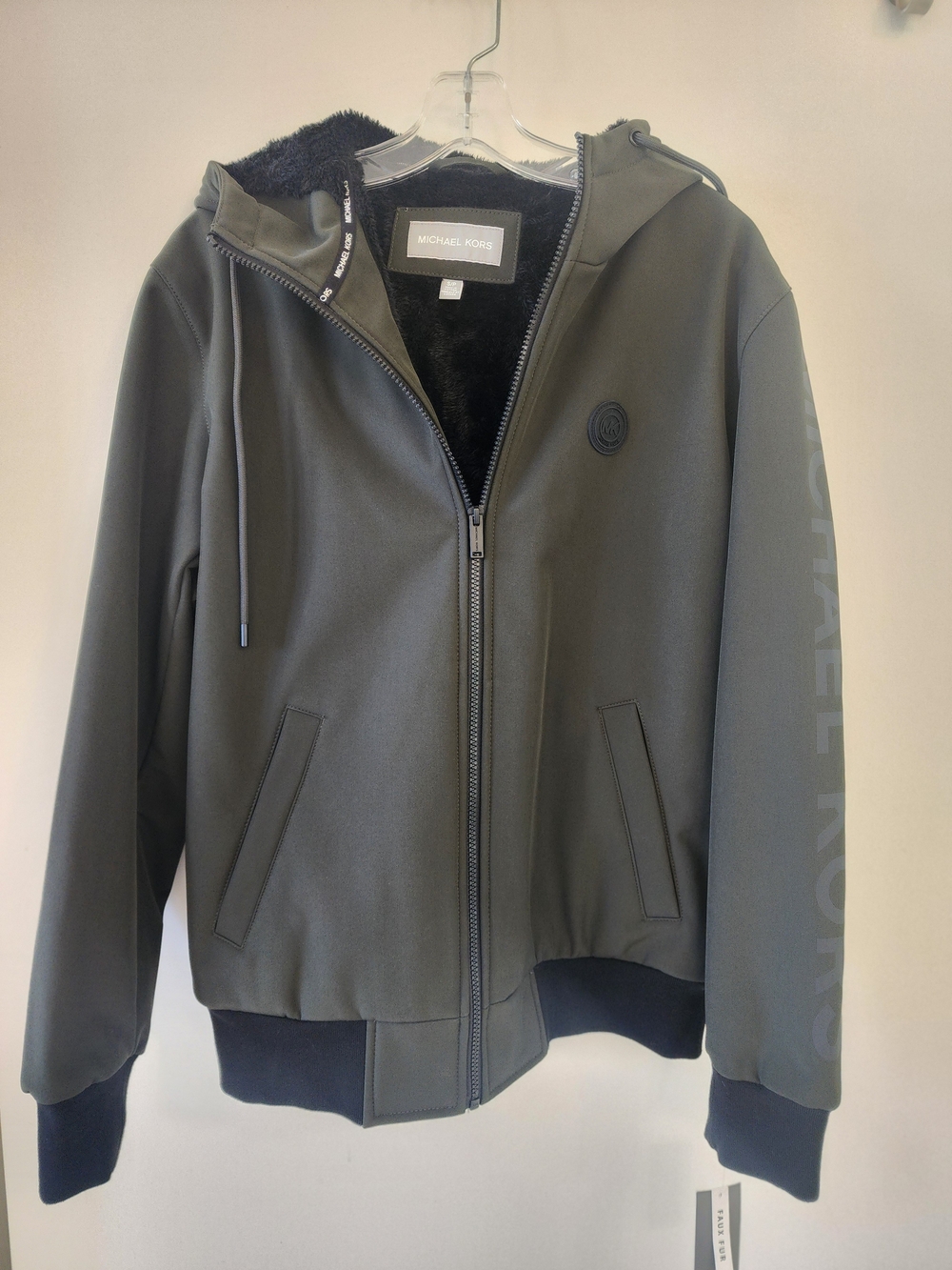 Michael Kors Men’s Olive Hooded Zip Jacket